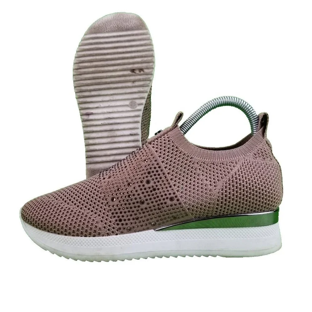 ✅Carvela Janeiro Embellished Knitted Trainers BLUSH Pull On Sneakers Women's 36 - Picture 2 of 13